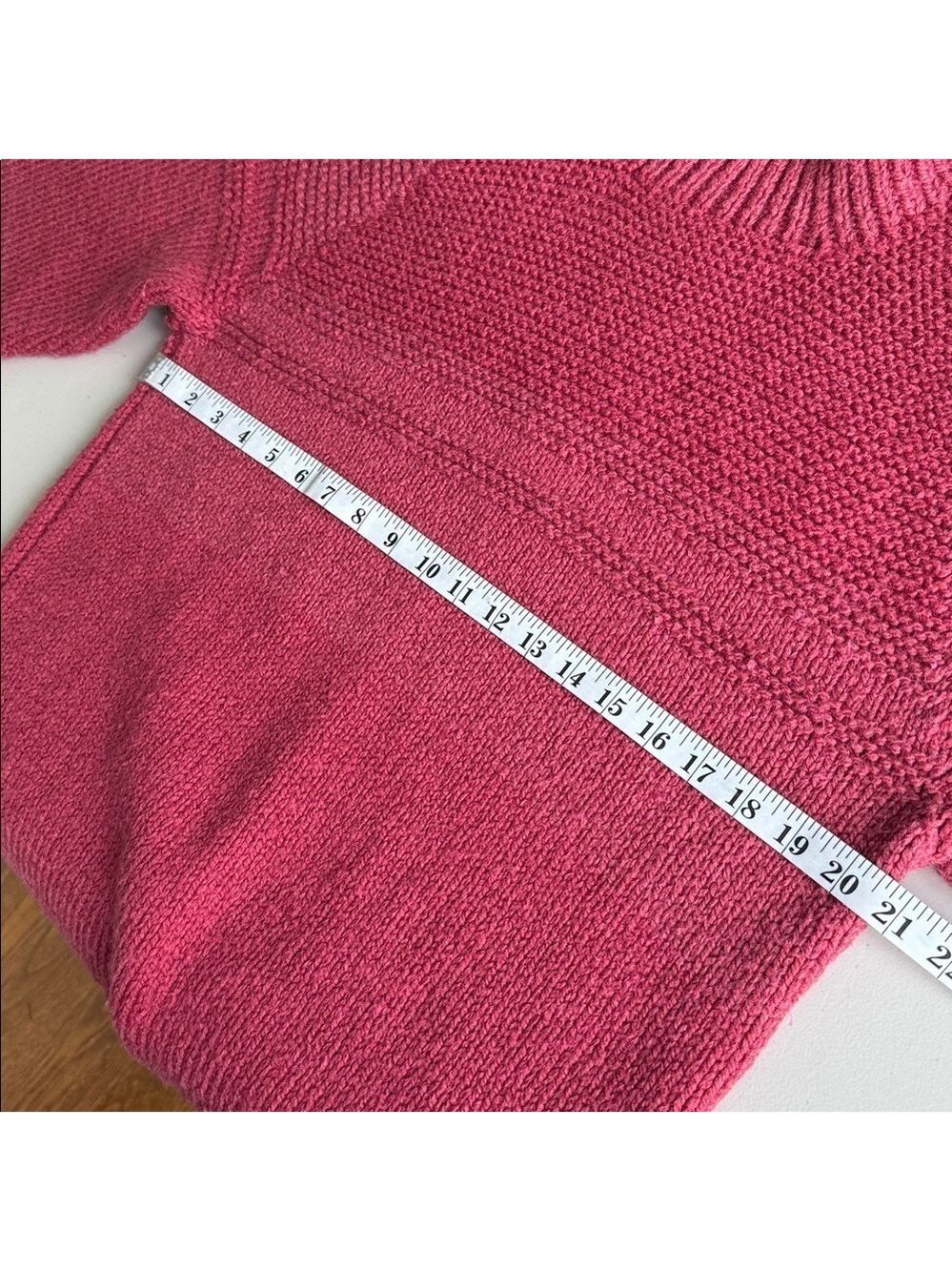 Hand-Knit Wool Sweater Raspberry Pink - Picture 10 of 14